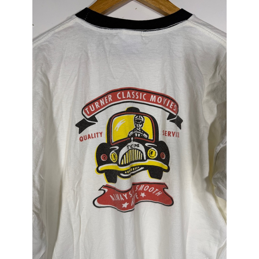 Vintage Turner Classic Movies TCM Ringer T-Shirt XL White Anvil 90s Movie Promo